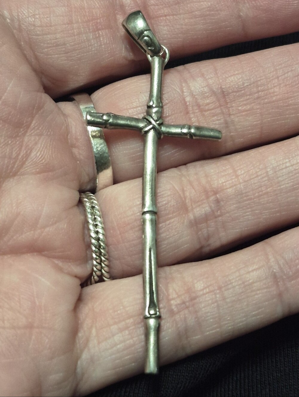 John Hardy Bamboo Cross Pendant 925 Silver